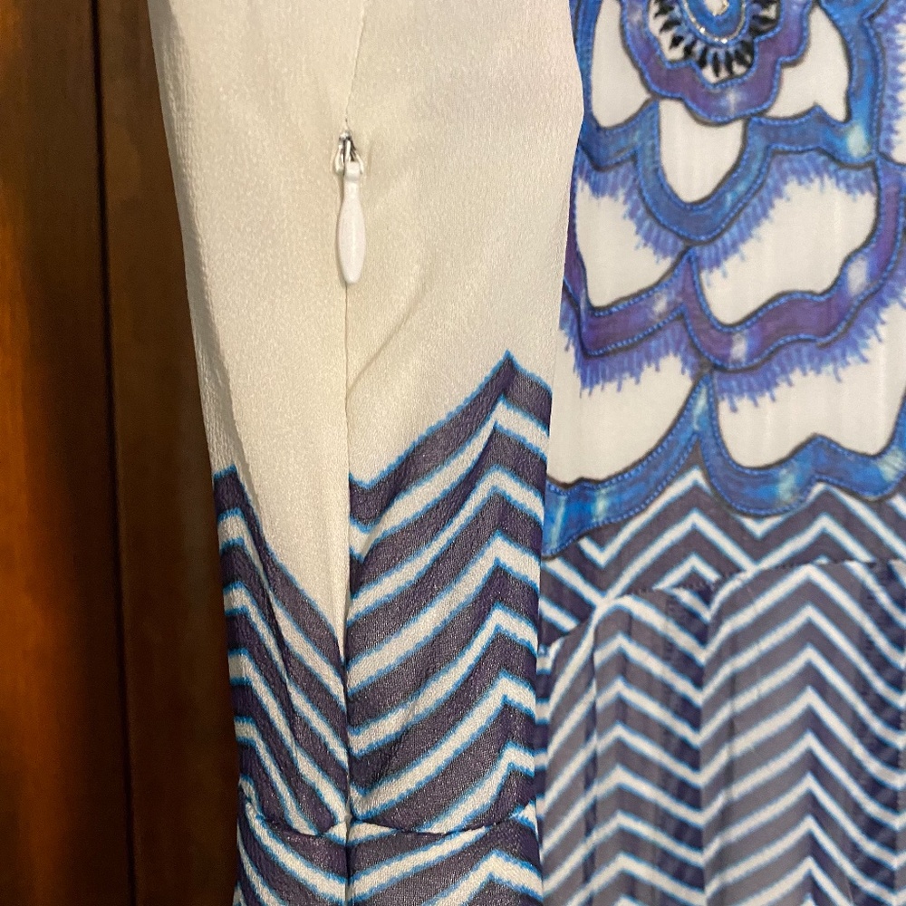 RARE Anthropologie Utpala Maxi Dress in Blue/White size 12 - Picture 11 of 15